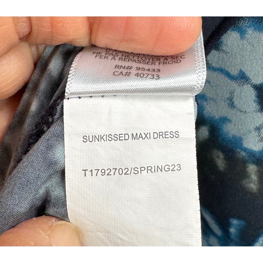 Toad&Co Navy Maxi Dress with Light Blue Floral Print - Picture 7 of 9
